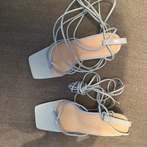 Baby Blue Very High Lace Up Heel Never Worn